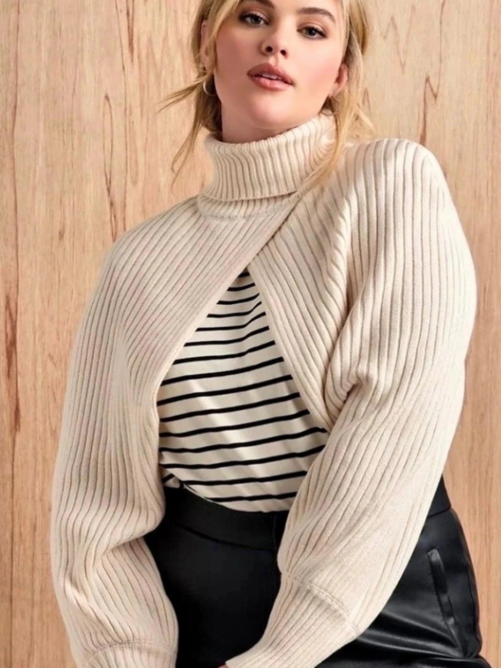 Eloquii Turtleneck Sweater Sleeve Scarf NWT